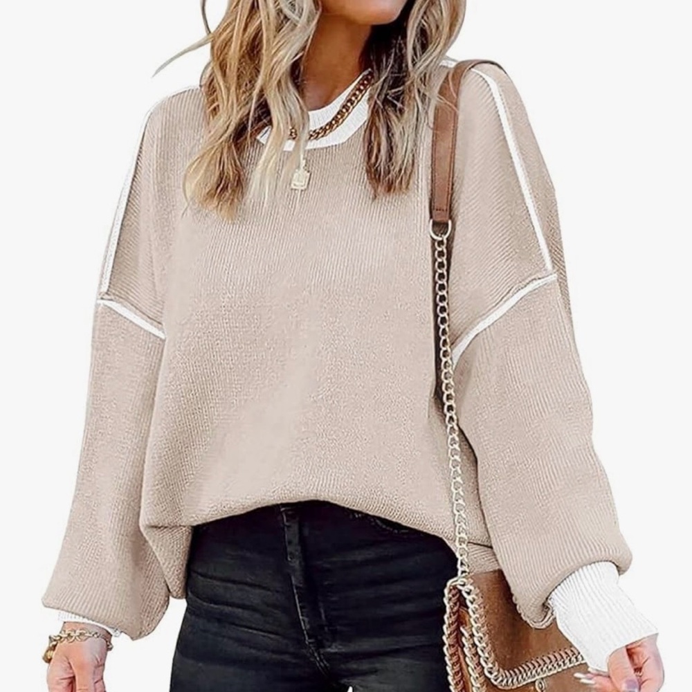 ETCYY Womens Oversized, Batwing Sleeve, Knit Pullover sweater - size small